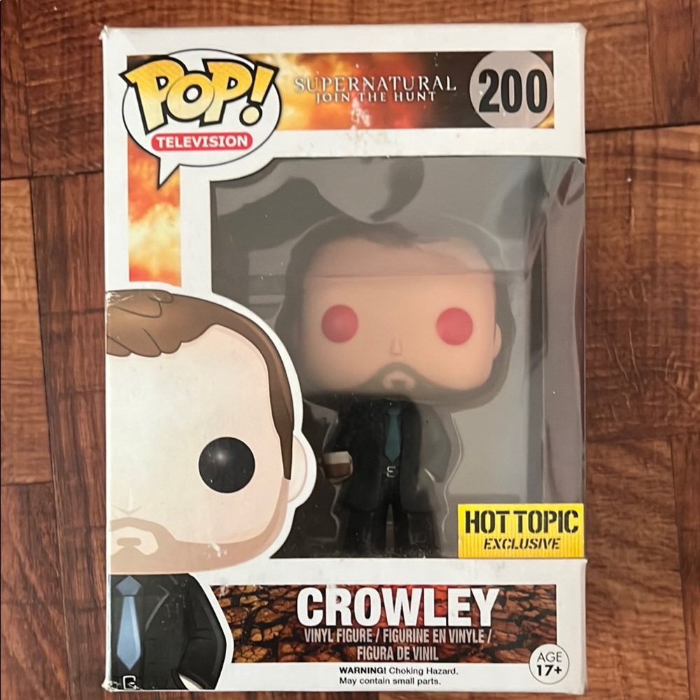 Funko Pop Crowley Figure with Black Suit and Red Eyes